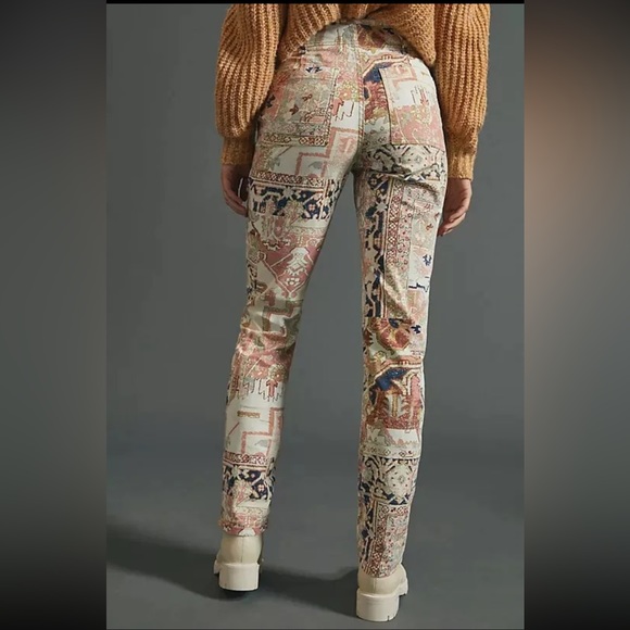 Anthropologie The Wanderer Utility Pants Tapestry Pattern Button Fly Size 27 - Picture 2 of 15
